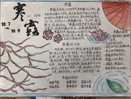 二十四节气手绘小报小学生出品