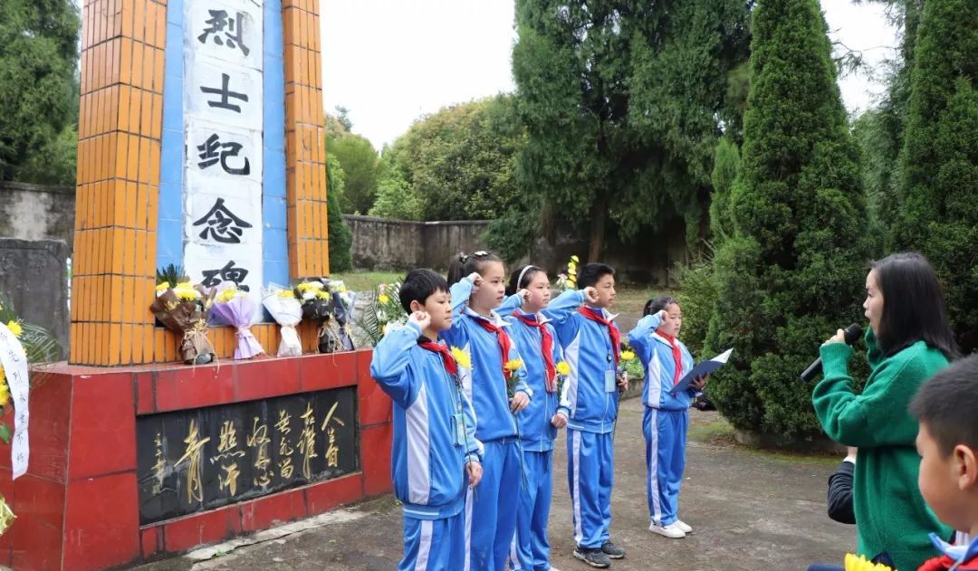 临武县六完小清明节十八岿烈士陵园祭扫活动