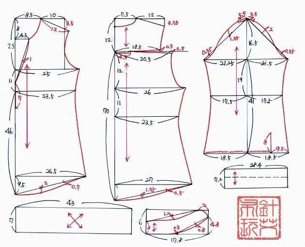 天丝棉小立领休闲衬衣的制作教程(附:裁剪图)