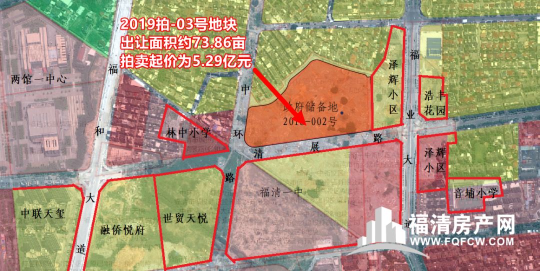 关注福清主城区三幅地块即将出让总起拍价1072亿元