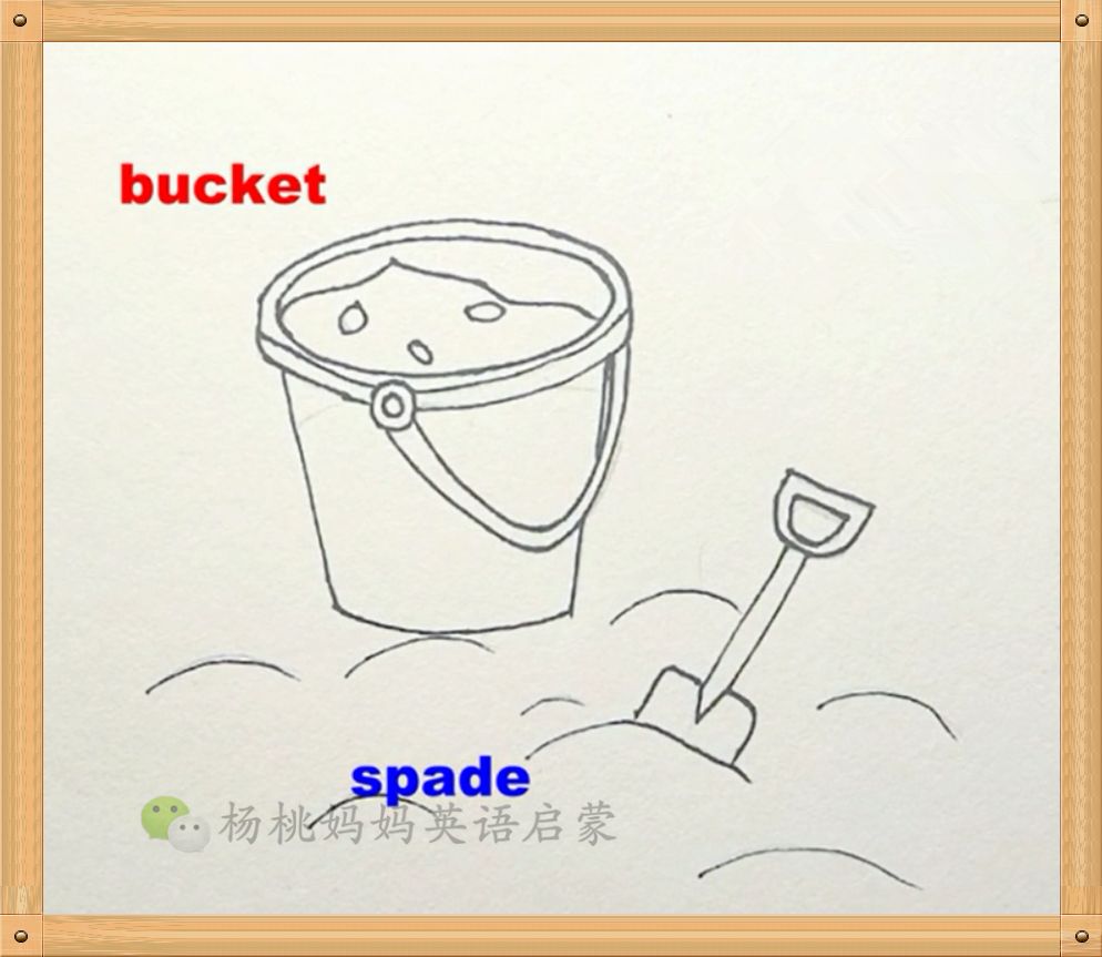英语萌萌画 | 小桶 bucket   铲子 spade