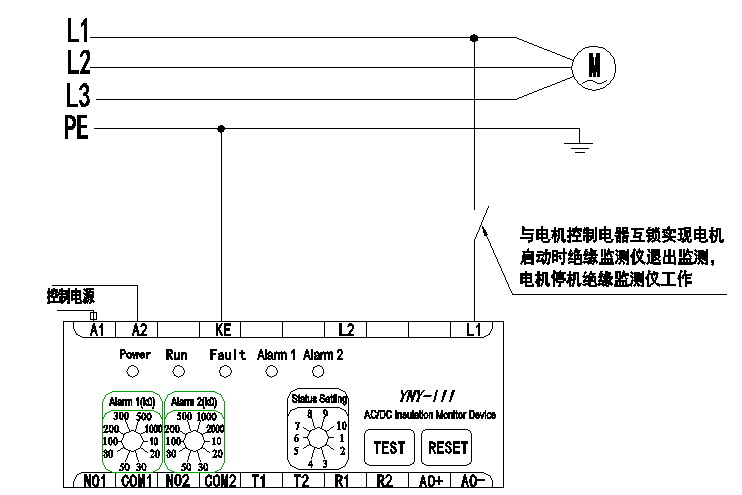 辽宁辽阳yny绝缘监测仪在低压电动机启动控制时的应用
