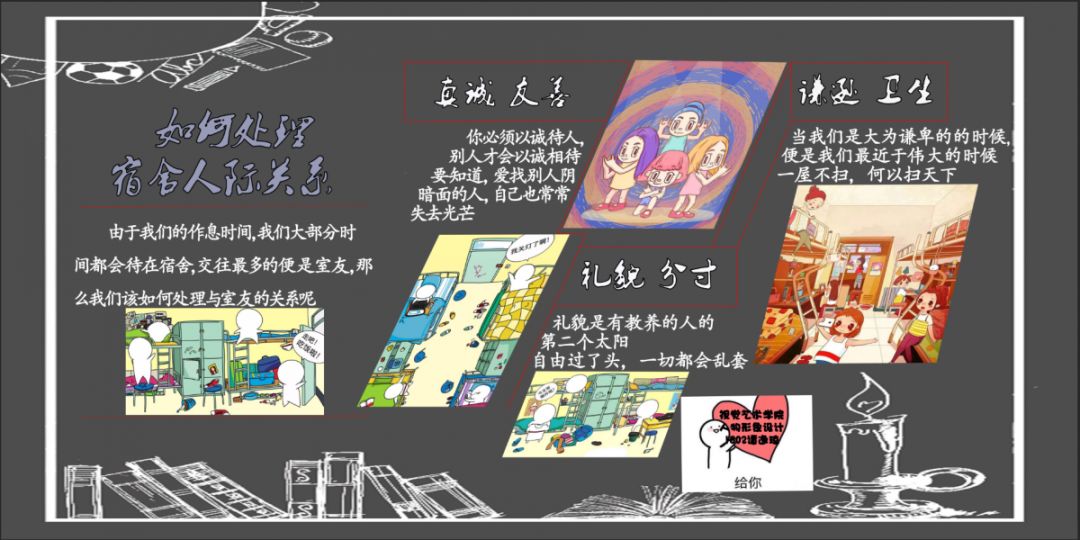 "宿舍人际关系"宣传展板设计竞赛结果公布_文化