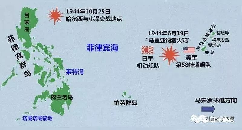 1944年马里亚纳海战,恩加尼奥角海战示意图