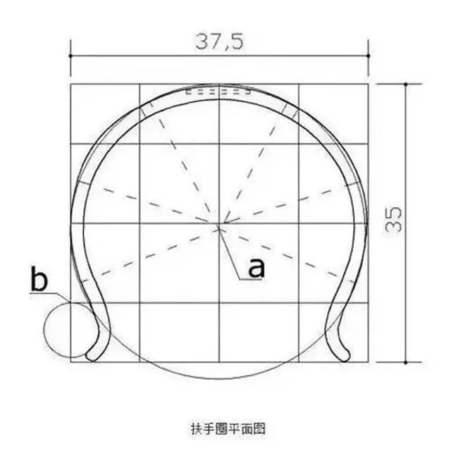 圈椅的三视图(主视图,左视图,俯视图)