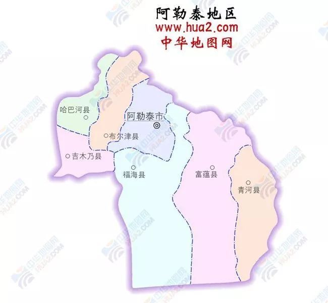地理位置 东邻富蕴县,西接吉木乃县,塔城地区和布克赛尔蒙古自治县