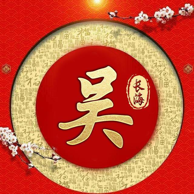 百家姓签名微信头像,姓氏头像,福字环绕喜庆中国风,请
