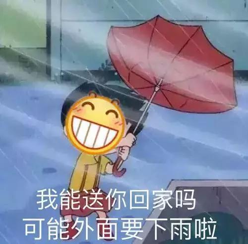 搞笑表情包:我能送你回家吗?可能外面要下雨了