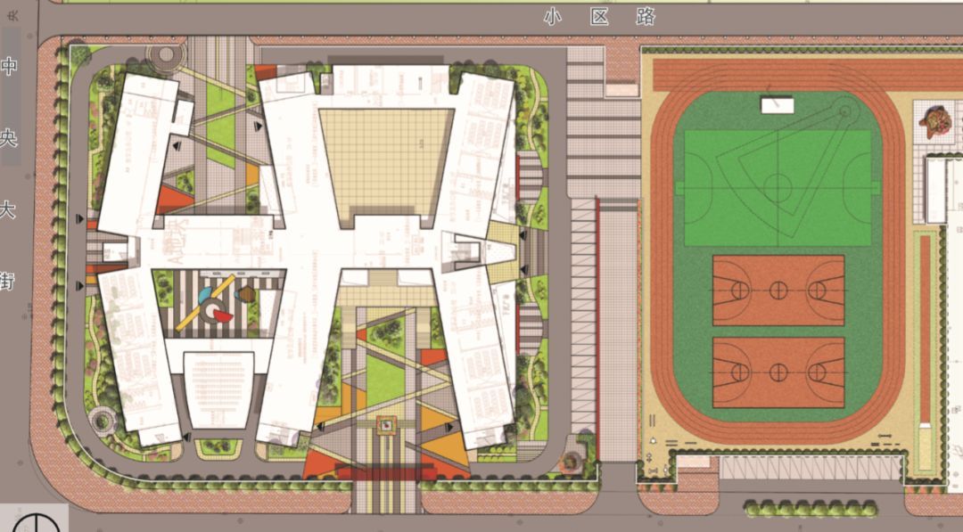 校园分为ab两区,位于 北侧的a教学区面积10542平方米,教学楼及办公楼