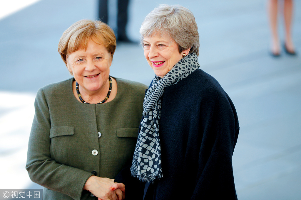 英国首相特雷莎·梅赴柏林会晤默克尔 探讨英国脱欧问题_特蕾莎