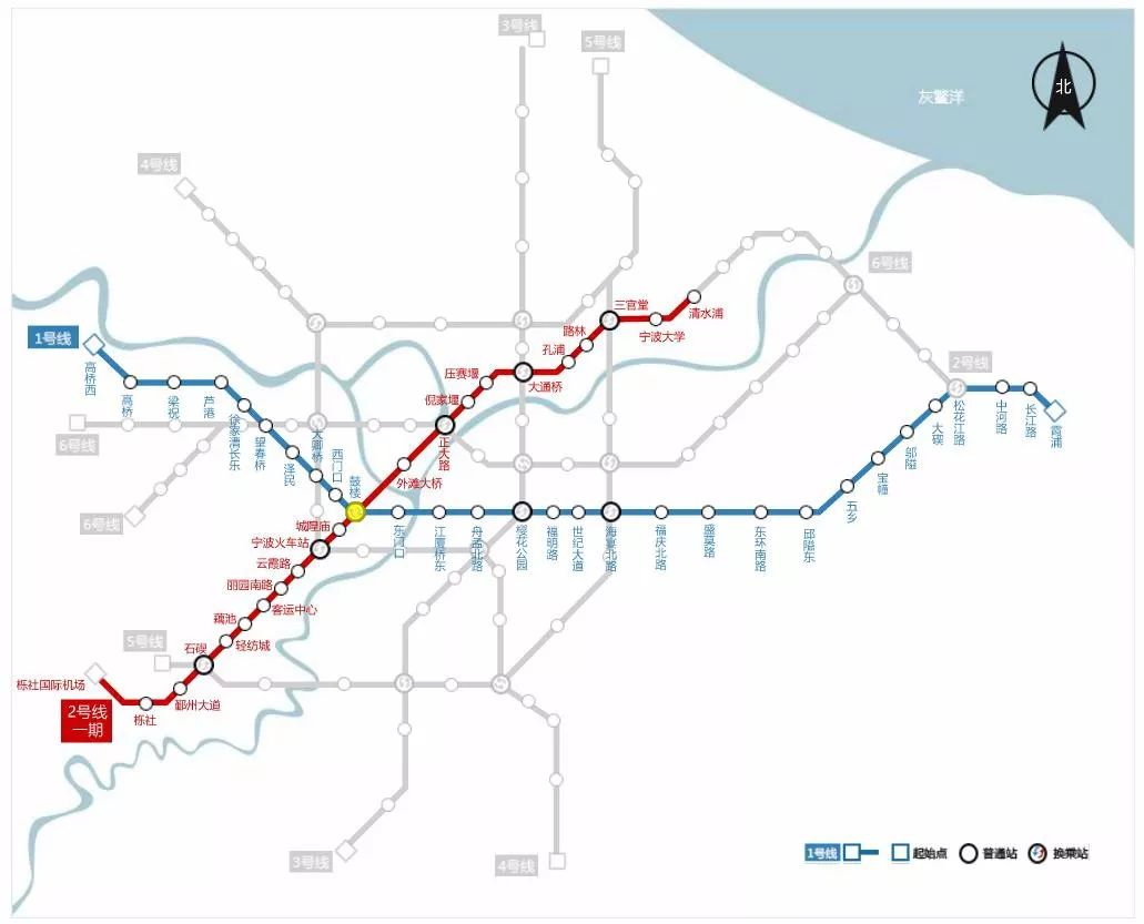 宁波轨道交通线路图(点击可放大) 2号线二期工程安装隔音板  目前