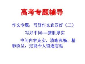 备考2019年高考55天备考写满分作文饱满圆实猪肚篇