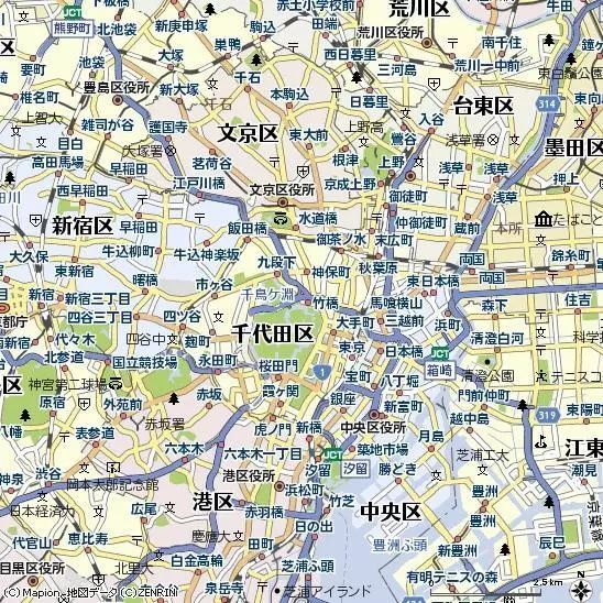 小比例的东京都地图小小的地名极多汉字_黄河