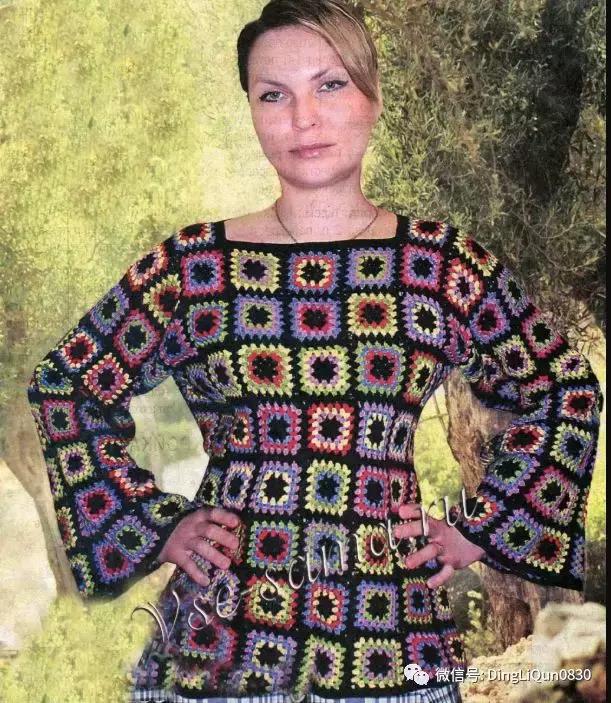 「编织作品」精选的祖母方格服装,喜欢的可以模仿!