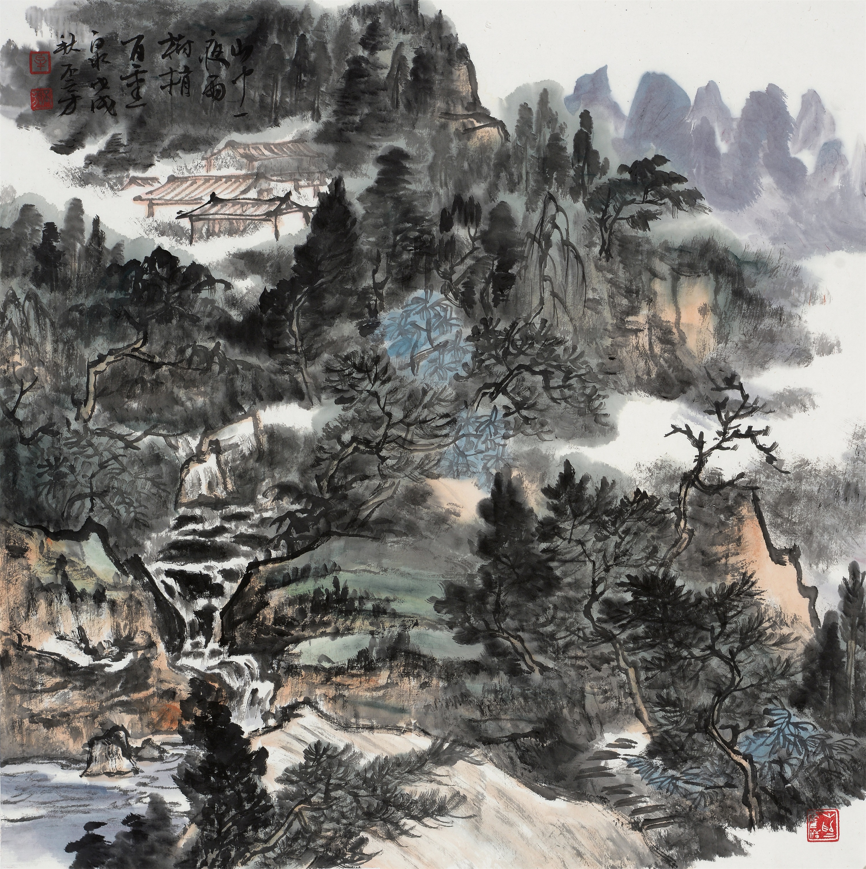 中国画名家画家牟丕芳山水画作品欣赏