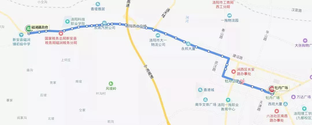 洛阳市区到各县区城际公交班次线路详情,配有路线图!