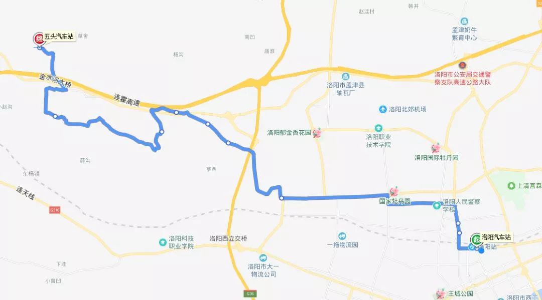 收藏!洛阳市区到各县区城际公交班次线路详情,配有路线图!