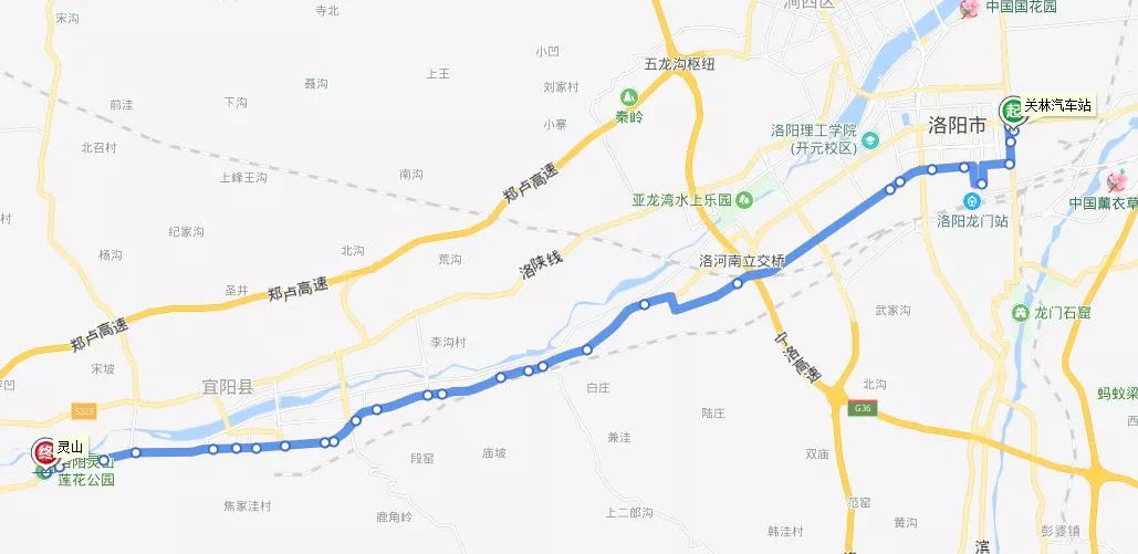 收藏洛阳市区到各县区城际公交班次线路详情配有路线图