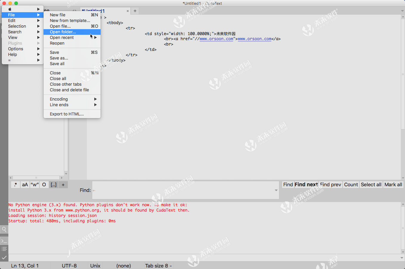 free for mac instal CudaText 1.198.2.0