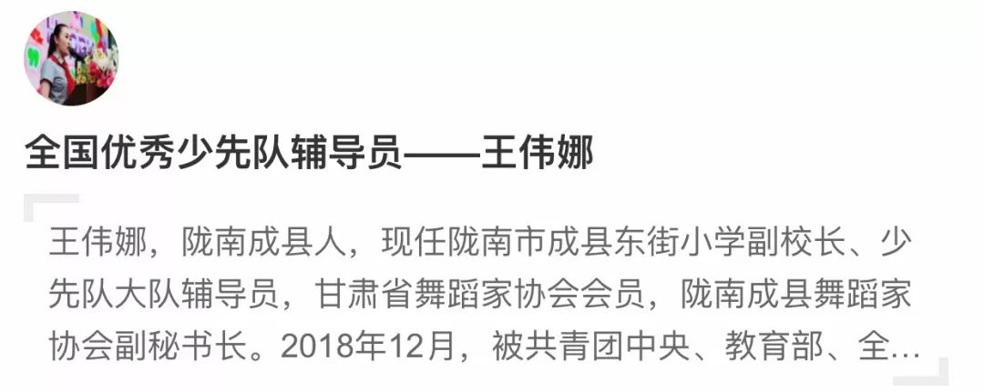 陇南榜样全国优秀少先队辅导员王伟娜