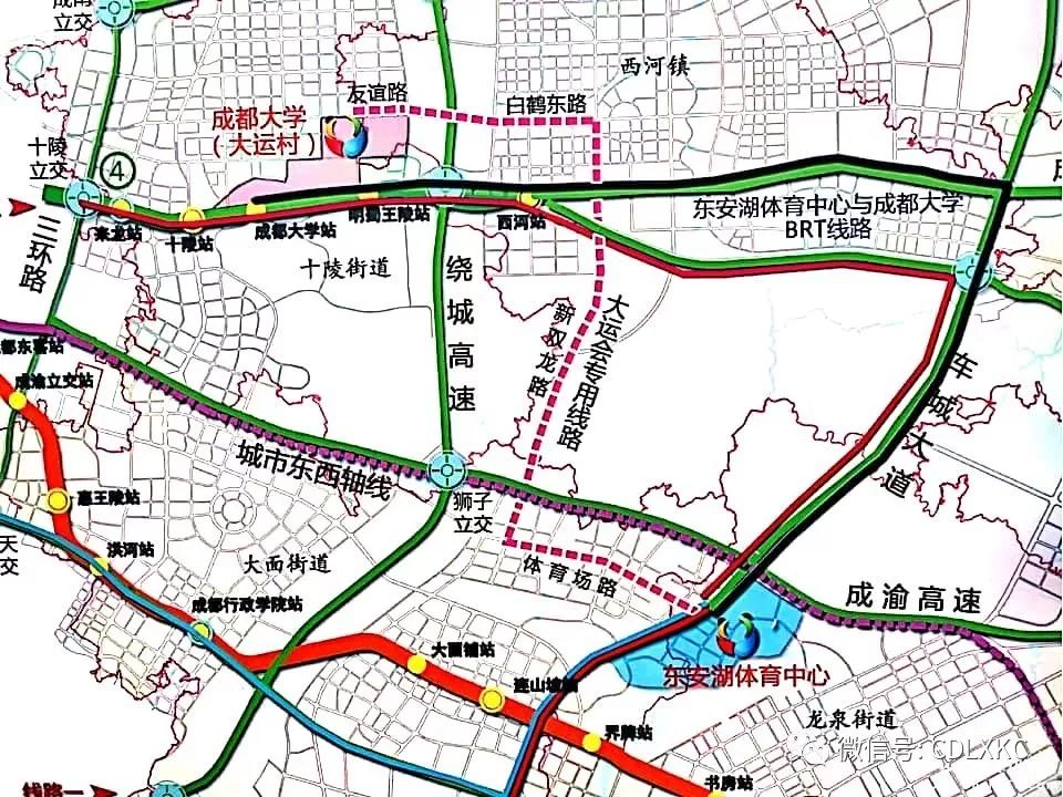 爆料!成都龙泉驿东安湖(皇冠湖)区域道路规划图出炉!