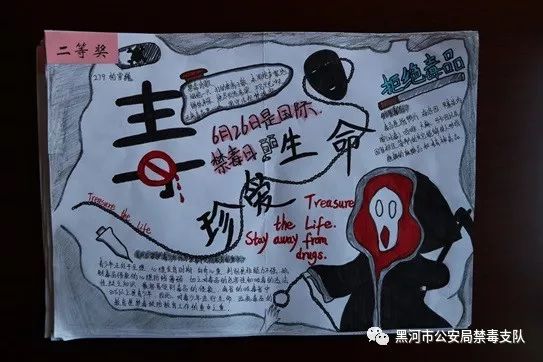 远离毒品"为主题的禁毒知识手抄报比赛