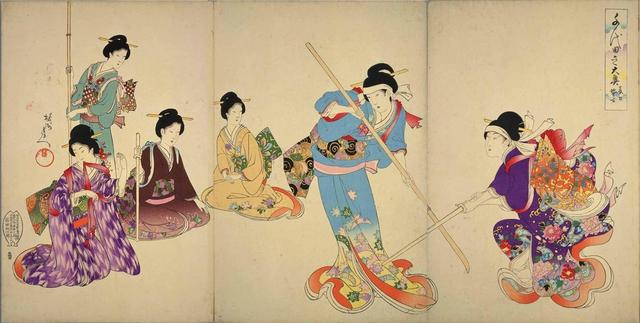 日本浮世绘画册:《千代田之大奥》 1838-1912