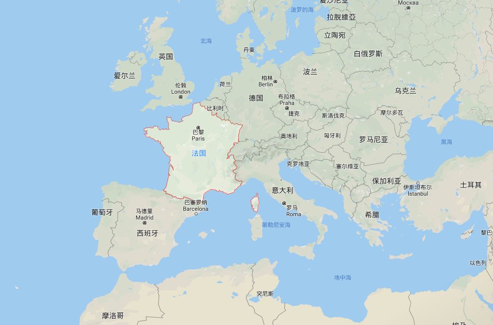 法国地理位置 法国 | google地图 法国本土位于欧洲西部,整体大致呈