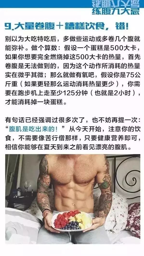 九张图片告诉你，为什么你迟迟练不出腹肌