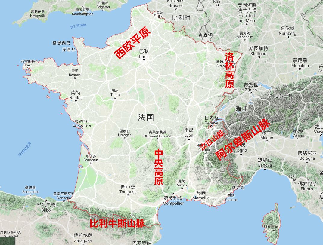 法国地形地貌正因全球的多个海外领地分布在世界上12个不同的地理区域