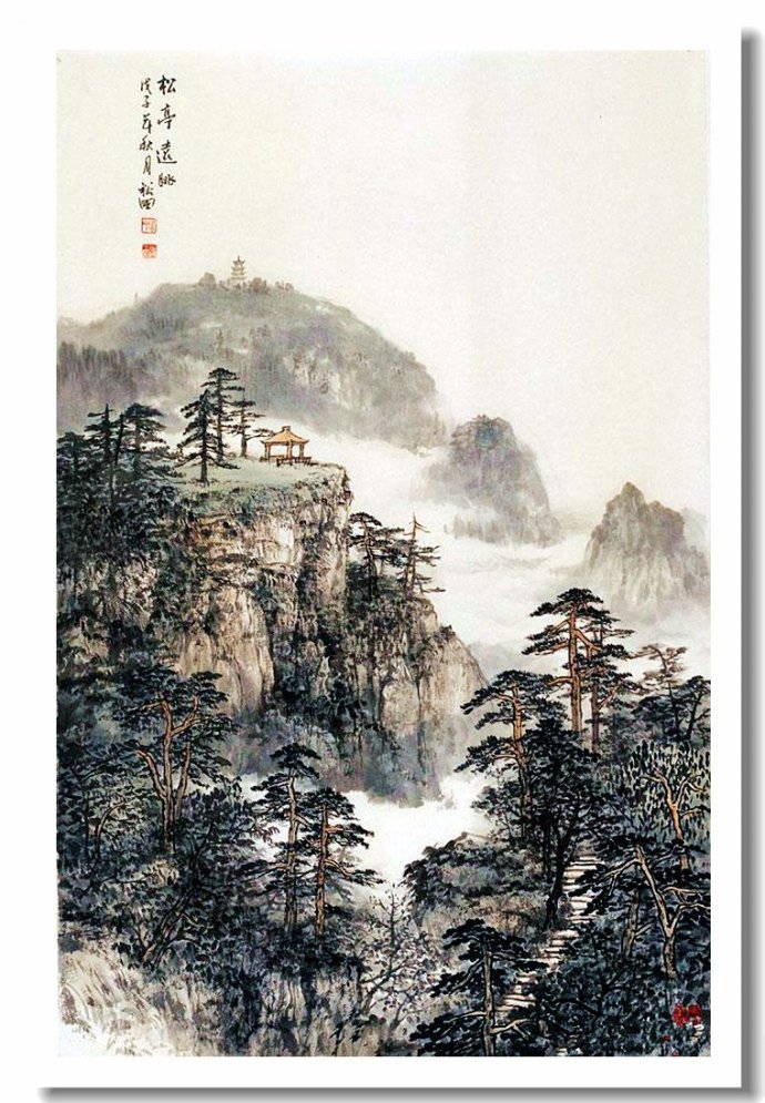 纵横粗犷中国画家周裕国彩墨山水画作品赏析