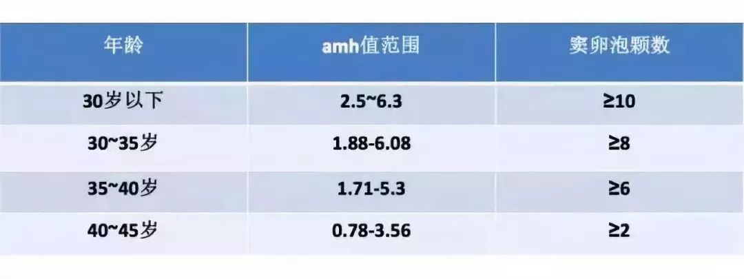 不同年龄段amh参考值