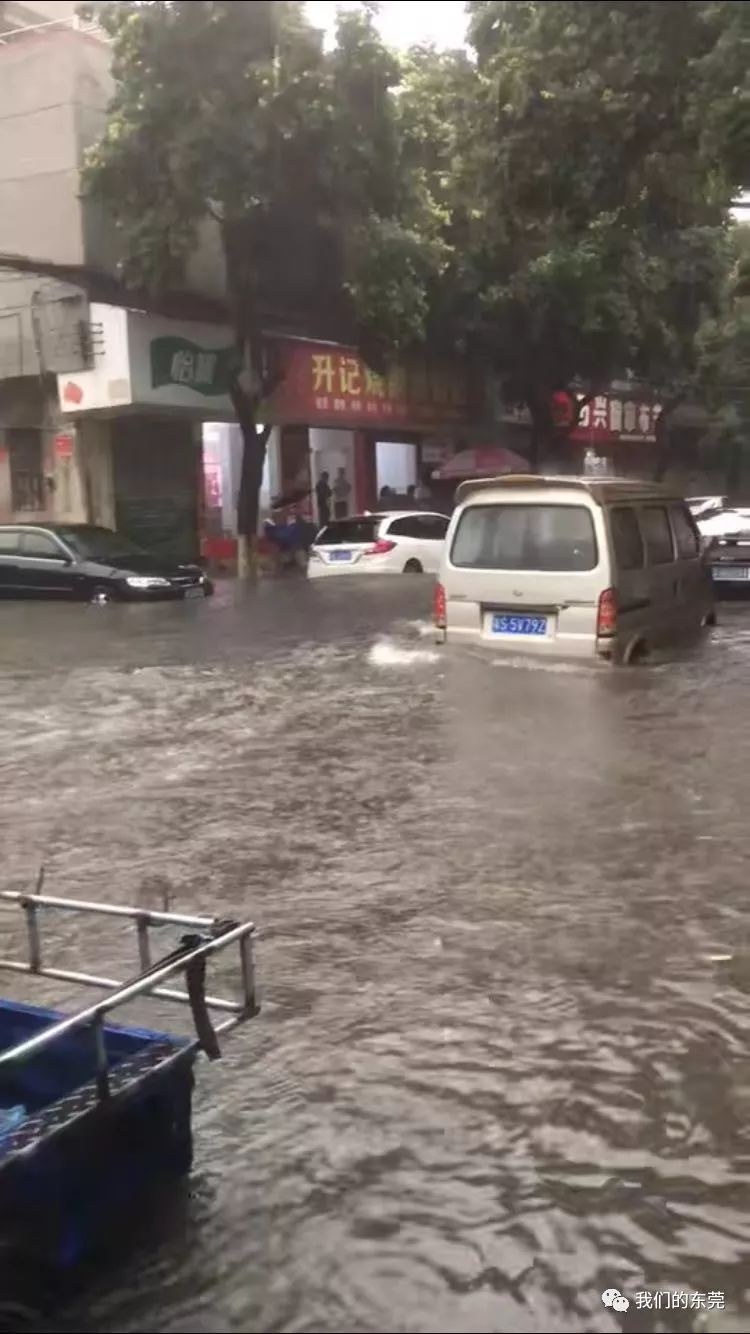 今天东莞时空错乱了很多地方被水浸