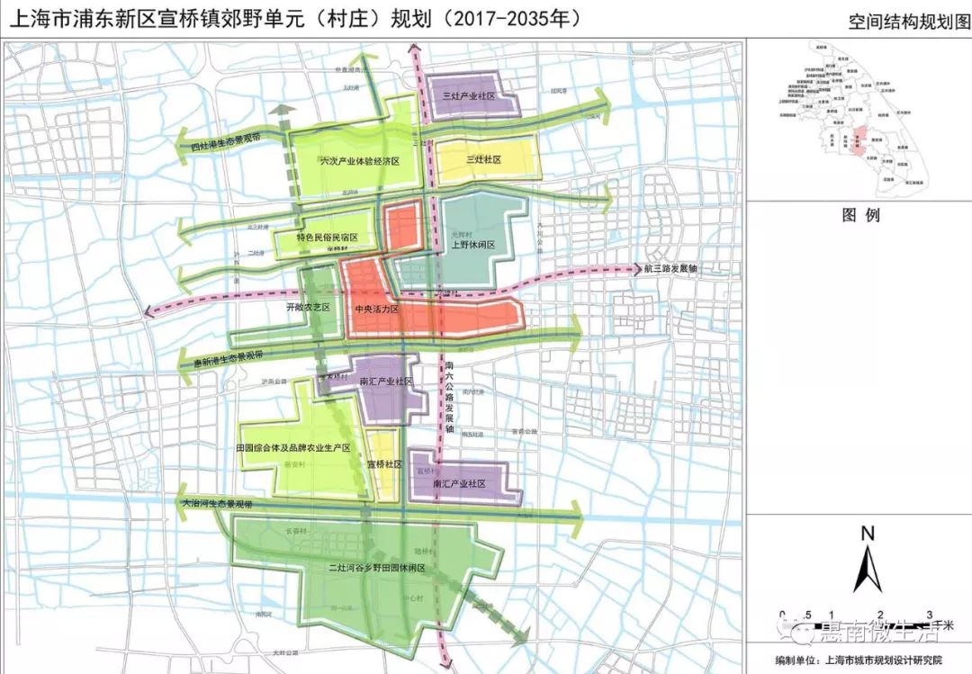 宣桥2035郊野单元规划构建上野综合体打造一核一带两轴乡村空间