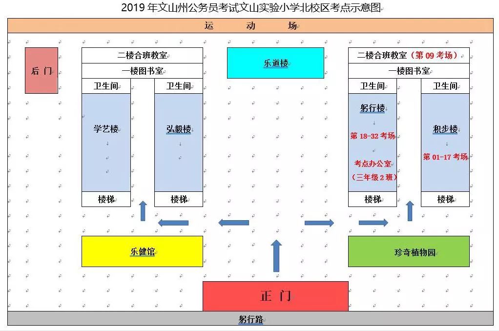 文山州公务员考试本周末开考,先看看考点示意图心不慌