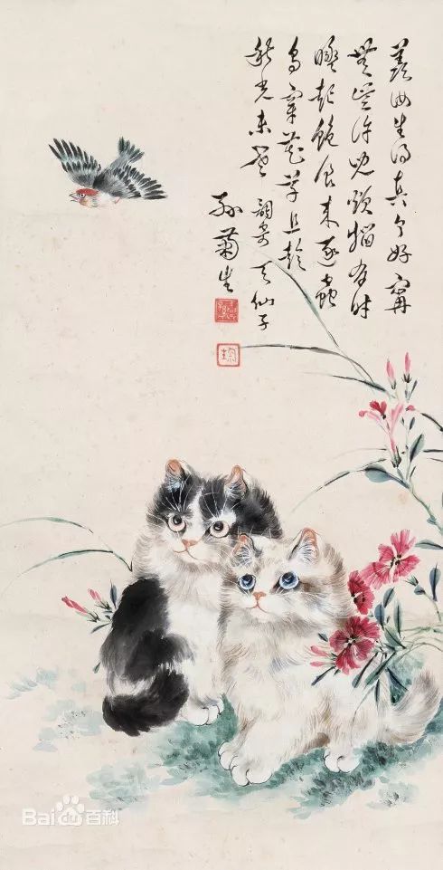 孙菊生的画猫作品欣赏5