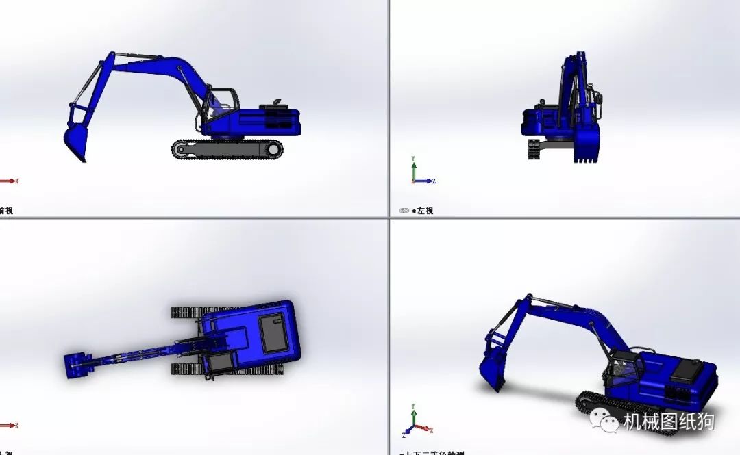 【工程机械】简易挖掘机excavator模型3d图纸 solidworks设计