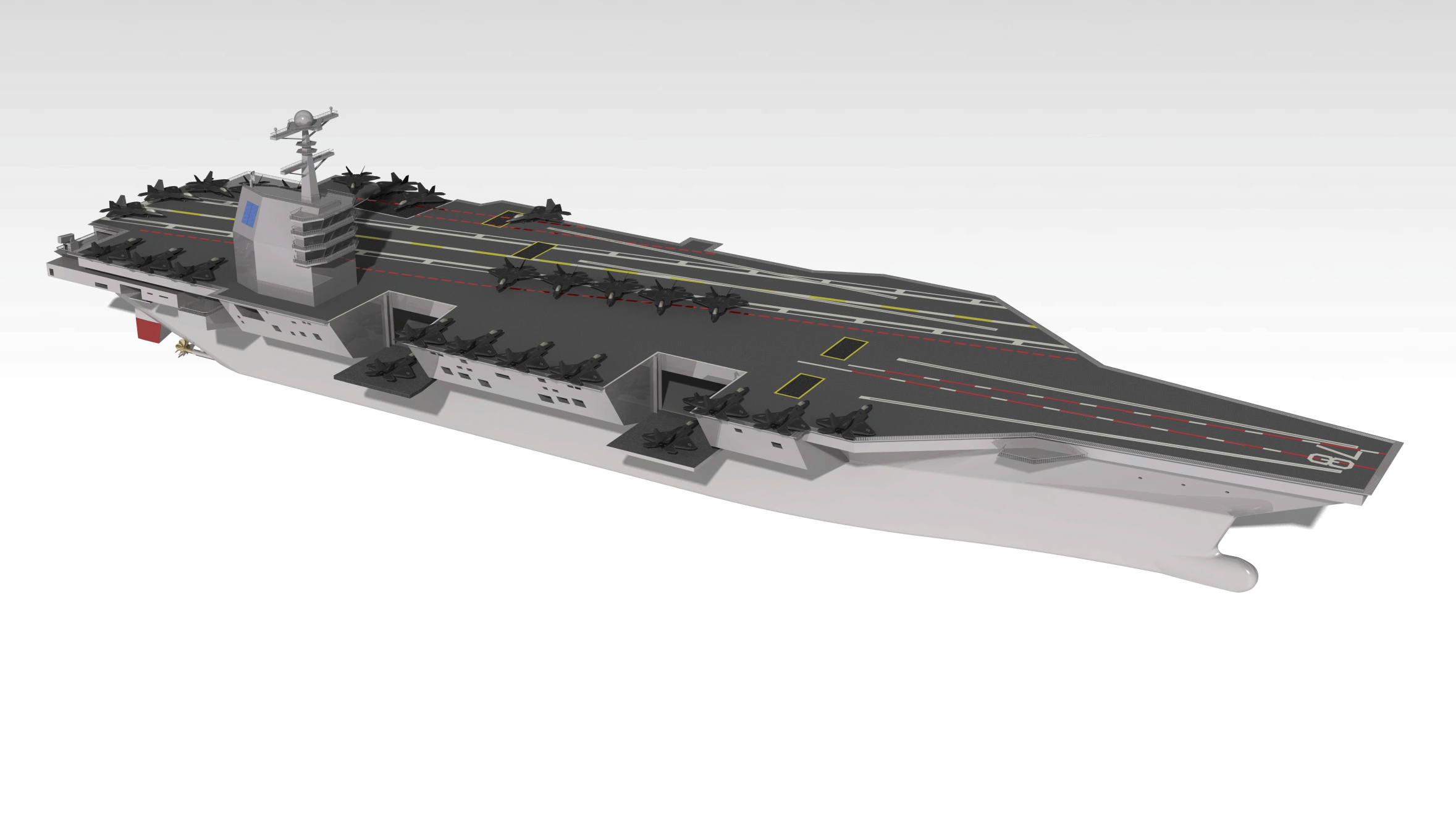 用电脑画出福特号航空母舰(cvn-78)效果图