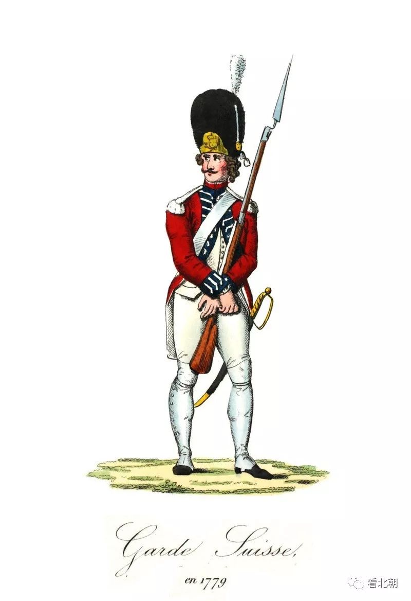 画作——法国瑞士卫队的掷弹兵,1779年.