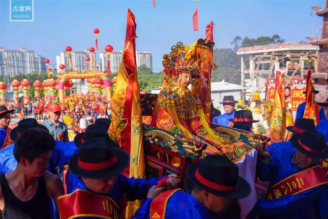 古雷镇汕尾妈祖庙重建落成庆典,众神巡安新港城