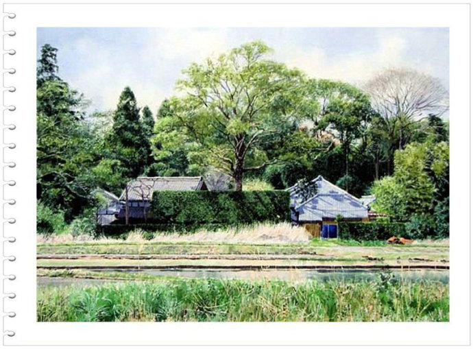 乡野风光-- 日本画家田中己永水彩画作品赏析_风景