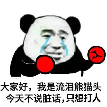 搞笑表情包大家好我是流泪熊猫头