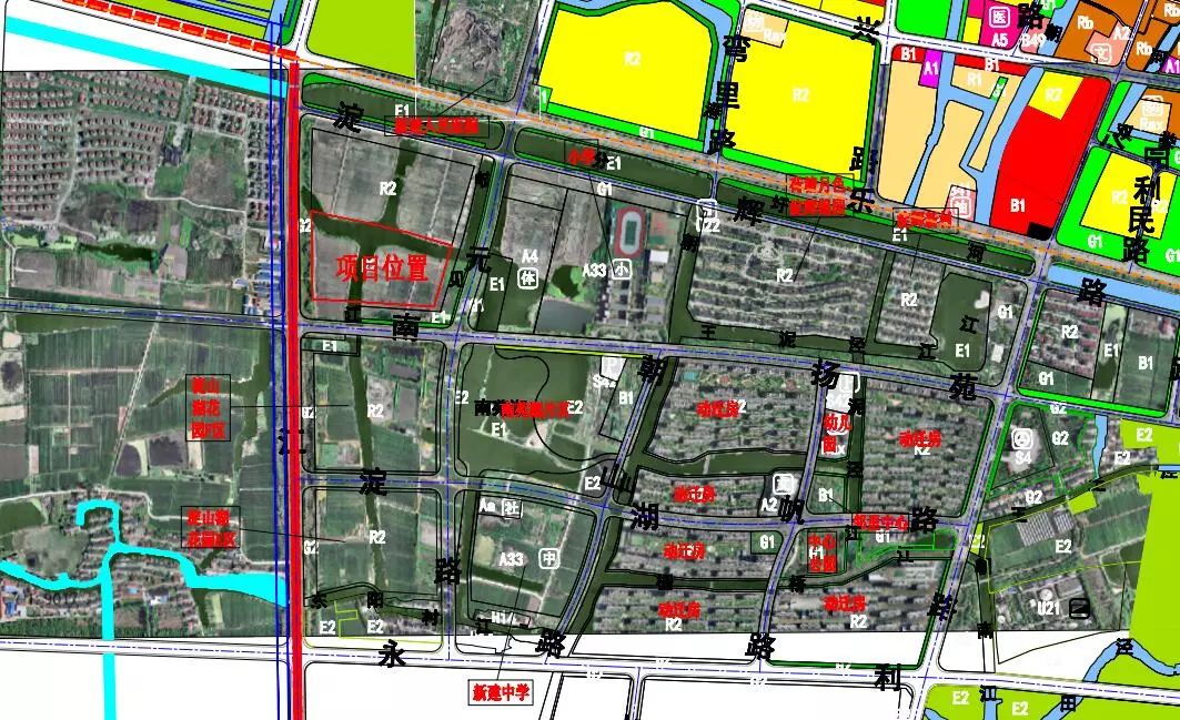 (淀山湖镇黄浦江路东侧,南苑路北侧地块区位图)