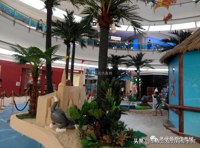 圣缘景观仿真椰子树|地中海热带雨林风格商场酒店装饰品