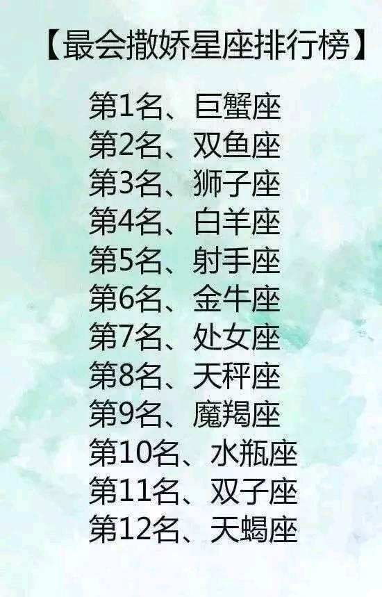 最会撒娇星座排行榜 十二星座最佳发财年龄 最记仇的星座排行 狮子座