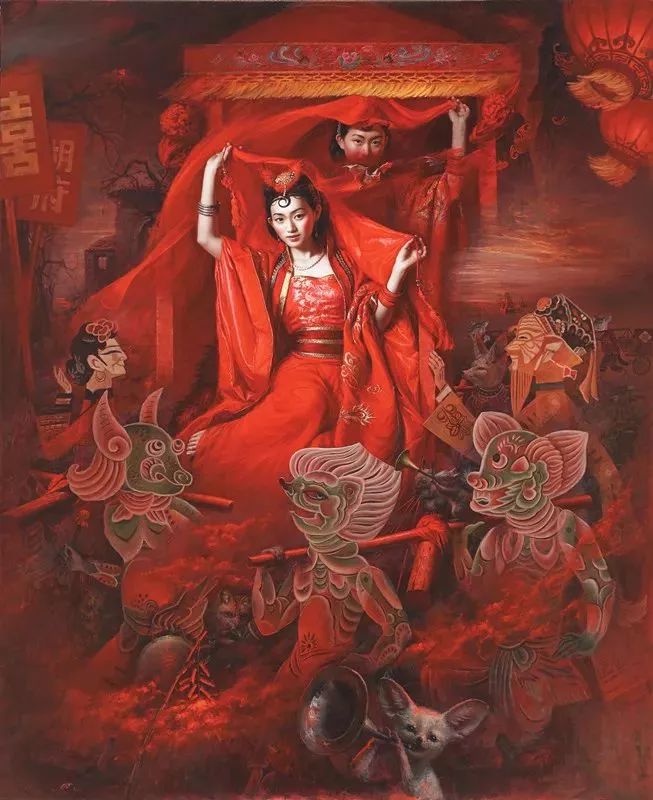 油彩画　S.OTAKE　静物画 色彩斑斓的神鬼狐妖——安静聊斋油画_cm