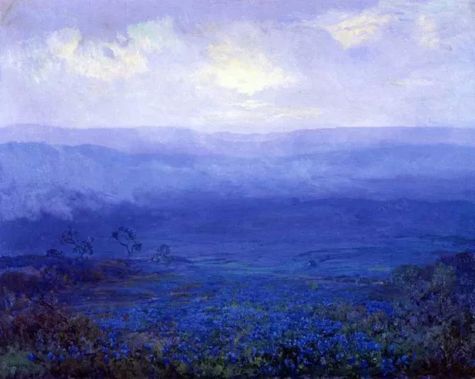 蓝色风景画,julian onderdonk油画作品