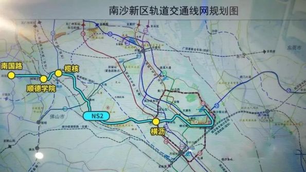 南沙有轨电车ns2线规划线路图,图片来源于网络