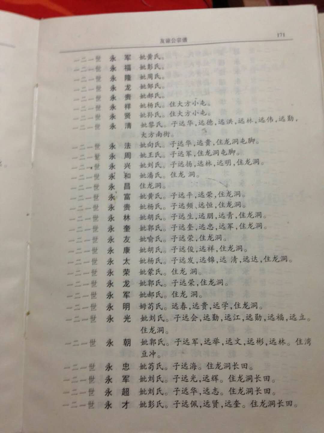 义门陈果石庄友谅后裔兴崇只系部分源流名单