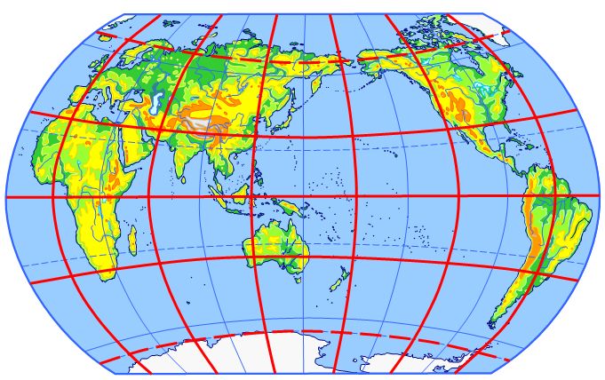 地形剖面图《中学地理—学习考试地图册》p129)3,世界气候分布图